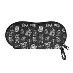 Rock And Roll Music Pattern Print Glasses Case
