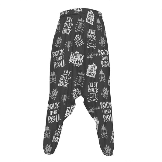 Rock And Roll Music Pattern Print Hammer Pants