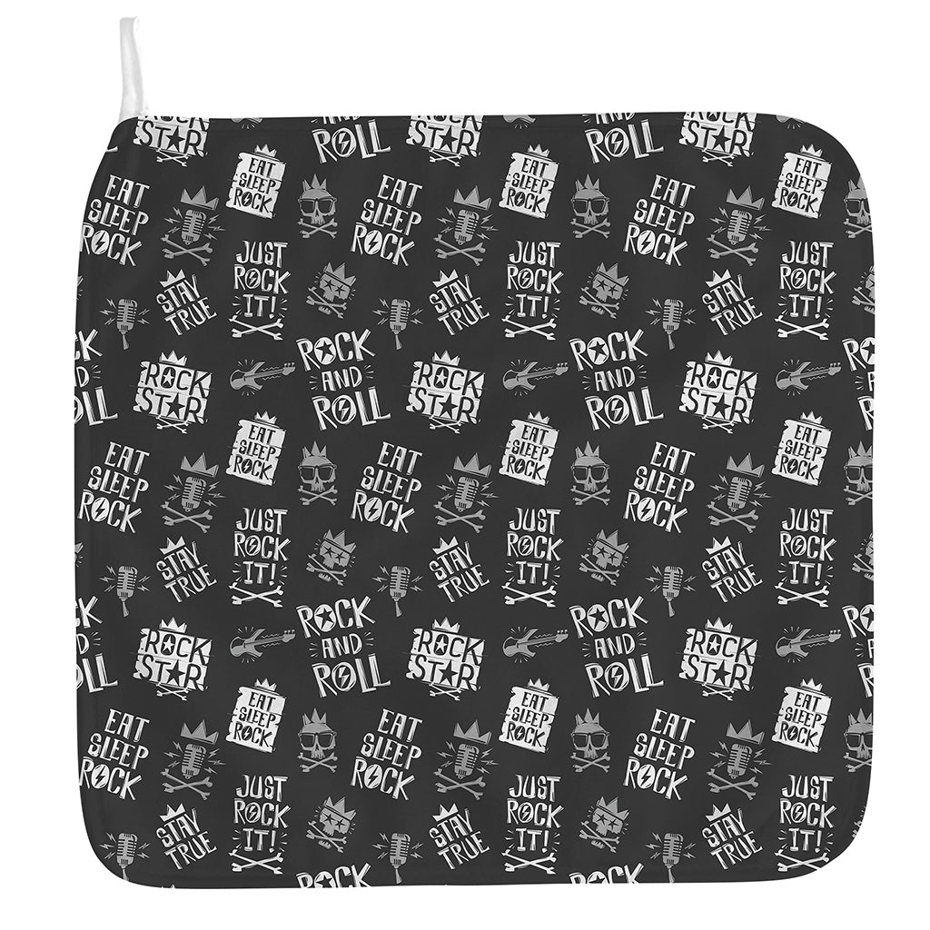 Rock And Roll Music Pattern Print Hand Towel