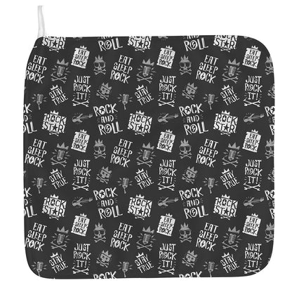 Rock And Roll Music Pattern Print Hand Towel