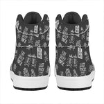 Rock And Roll Music Pattern Print High Top Leather Sneakers