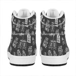 Rock And Roll Music Pattern Print High Top Leather Sneakers