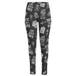 Rock And Roll Music Pattern Print High-Waisted Pocket Leggings