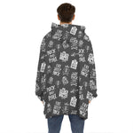 Rock And Roll Music Pattern Print Hoodie Blanket
