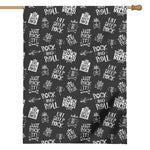 Rock And Roll Music Pattern Print House Flag