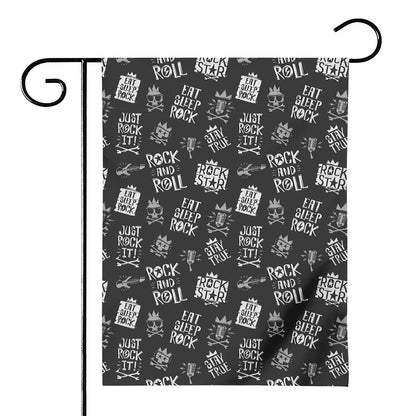 Rock And Roll Music Pattern Print House Flag