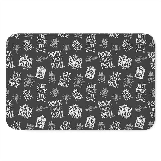 Rock And Roll Music Pattern Print Indoor Door Mat