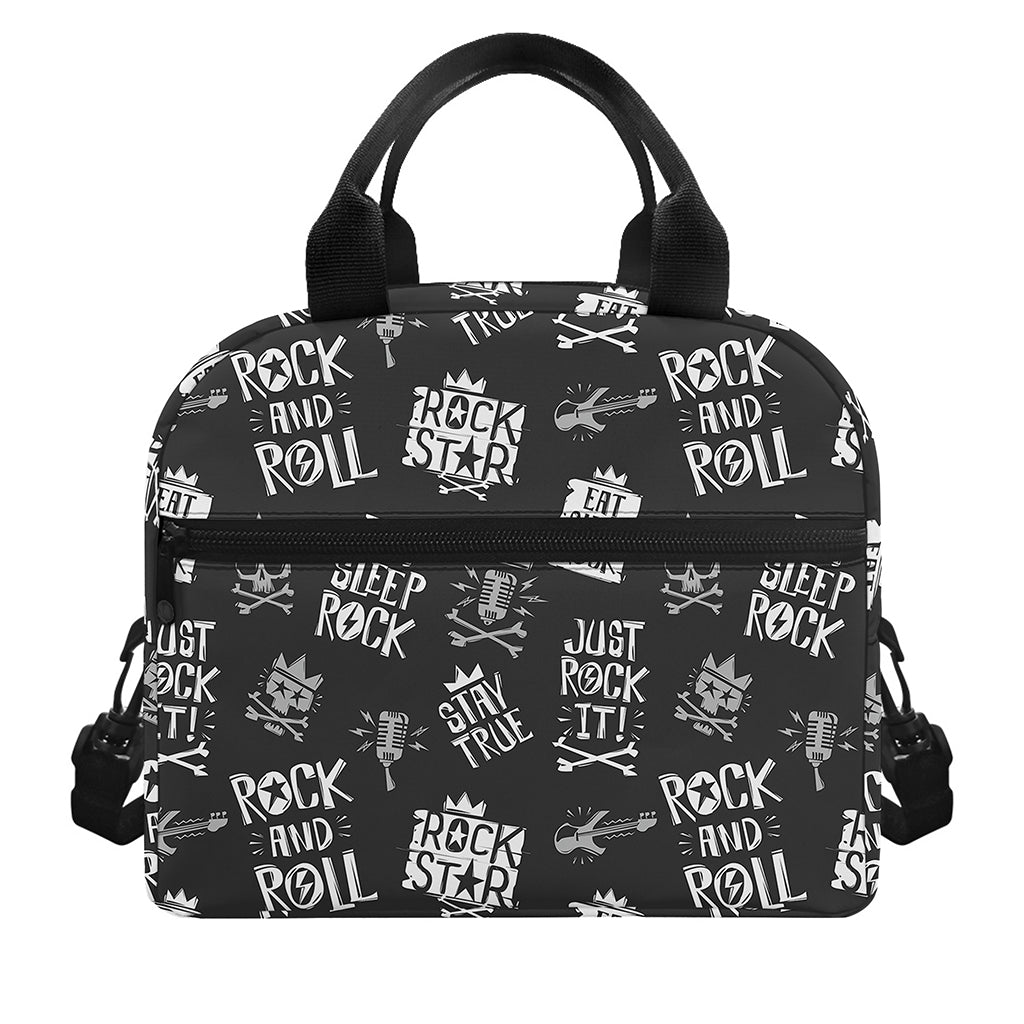 Rock And Roll Music Pattern Print Insulated Lunch Bag