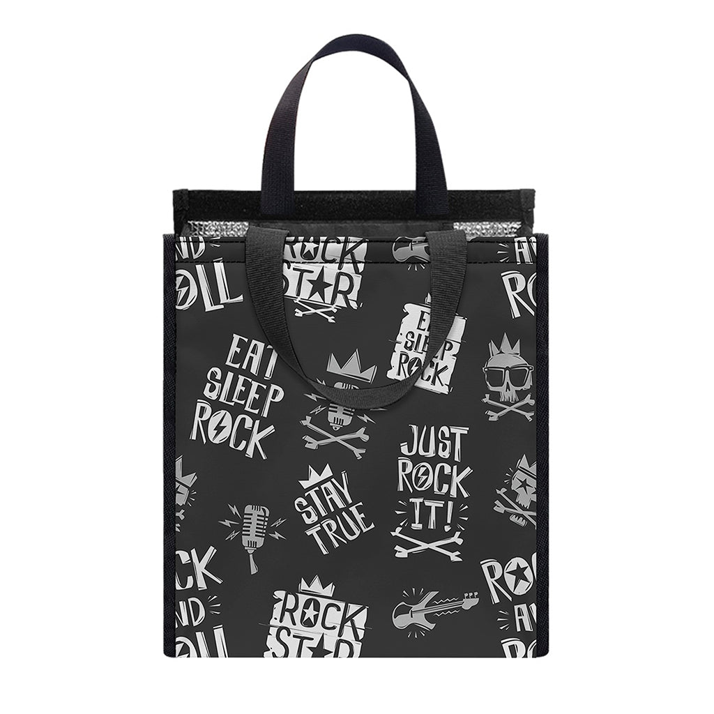 Rock And Roll Music Pattern Print Insulated Lunch Tote