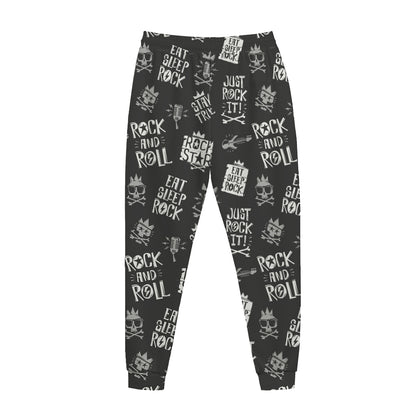 Rock And Roll Music Pattern Print Jogger Pants