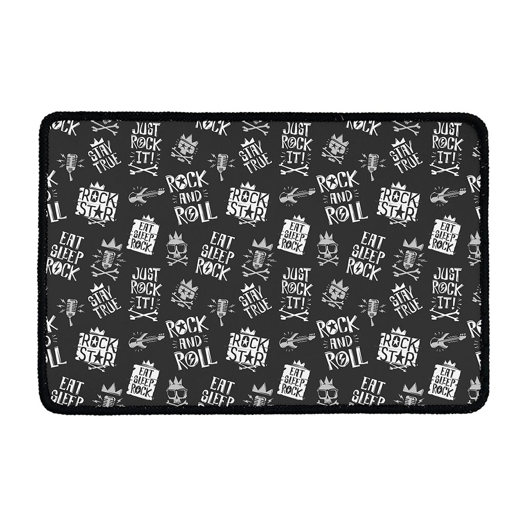Rock And Roll Music Pattern Print Kitchen Mat