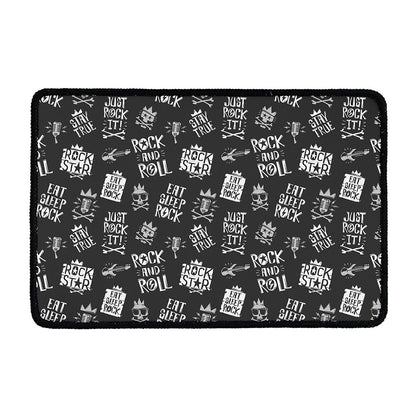 Rock And Roll Music Pattern Print Kitchen Mat