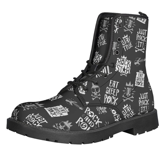 Rock And Roll Music Pattern Print Backpack