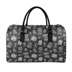 Rock And Roll Music Pattern Print Leather Duffle Bag