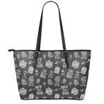 Rock And Roll Music Pattern Print Leather Tote Bag
