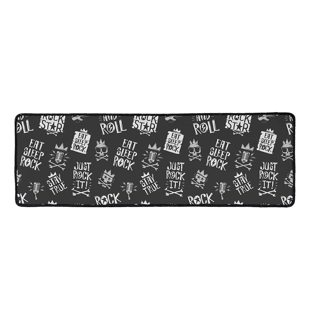 Rock And Roll Music Pattern Print Long Kitchen Mat