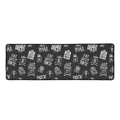 Rock And Roll Music Pattern Print Long Kitchen Mat