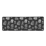 Rock And Roll Music Pattern Print Long Kitchen Mat