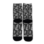 Rock And Roll Music Pattern Print Long Socks