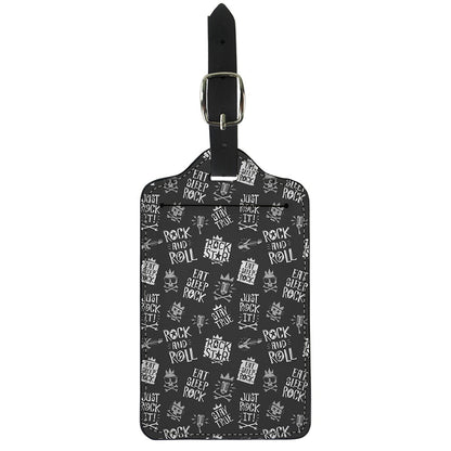 Rock And Roll Music Pattern Print Luggage Tag