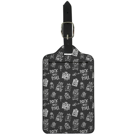 Rock And Roll Music Pattern Print Luggage Tag