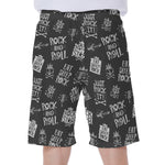 Rock And Roll Music Pattern Print Men's Beach Shorts