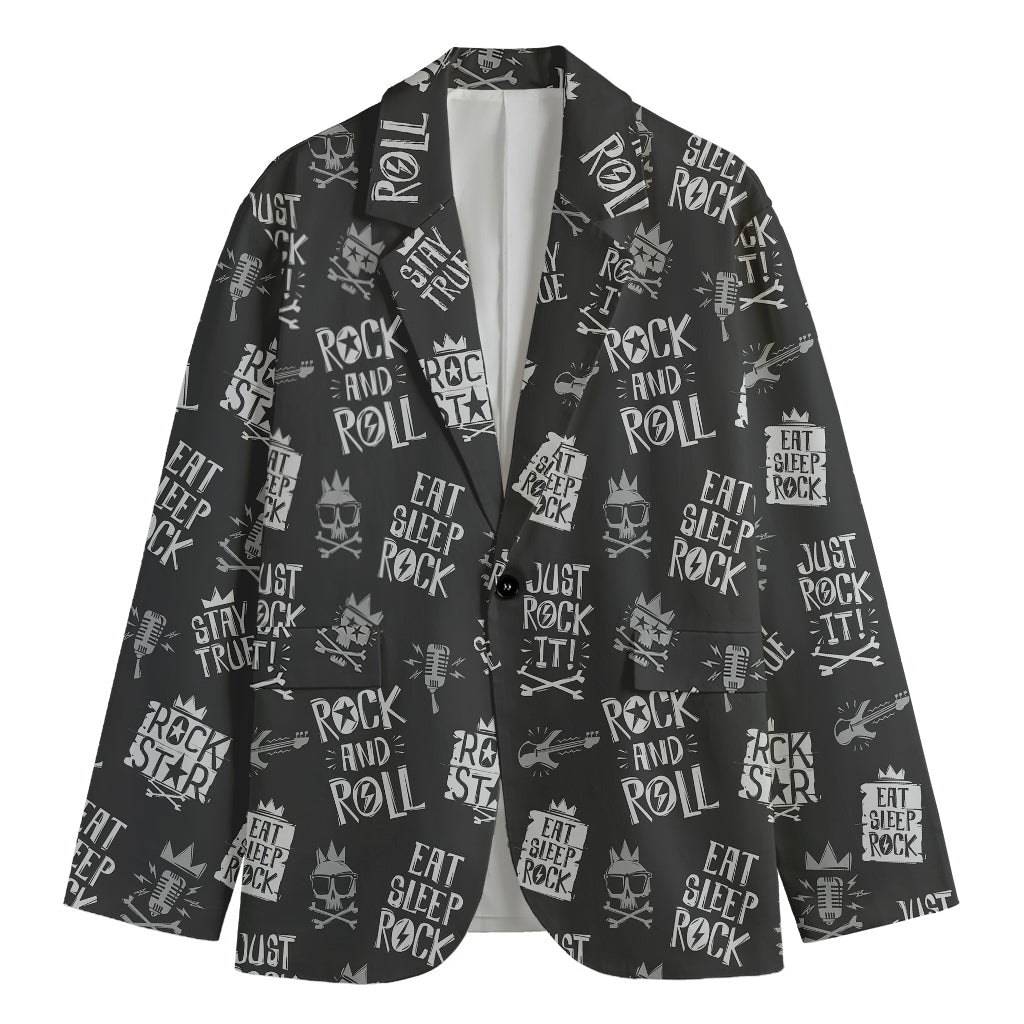 Rock And Roll Music Pattern Print Men's Blazer