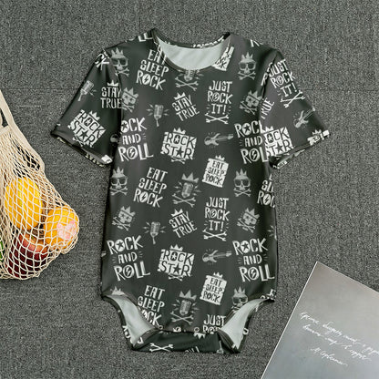 Rock And Roll Music Pattern Print Men's Bodysuit