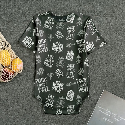 Rock And Roll Music Pattern Print Men's Bodysuit
