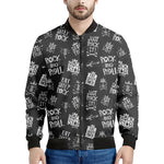Rock And Roll Music Pattern Print Men's Bomber Jacket