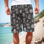 Rock And Roll Music Pattern Print Men's Cargo Shorts