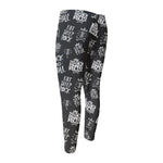 Rock And Roll Music Pattern Print Men's Compression Pants