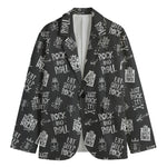 Rock And Roll Music Pattern Print Men's Cotton Blazer