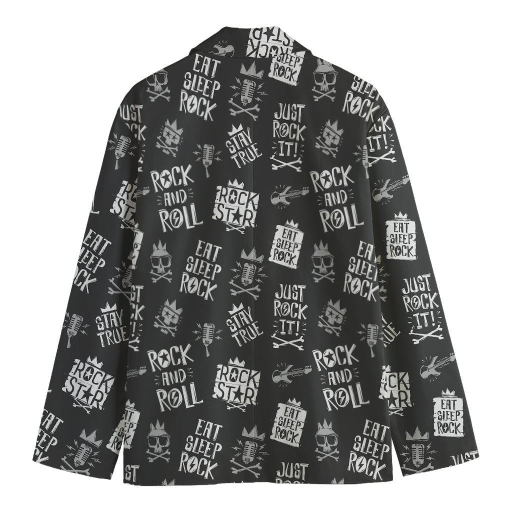 Rock And Roll Music Pattern Print Men's Cotton Blazer
