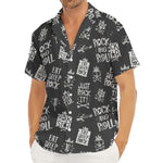 Rock And Roll Music Pattern Print Men's Deep V-Neck Shirt