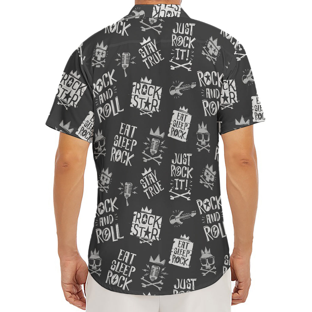Rock And Roll Music Pattern Print Men's Deep V-Neck Shirt