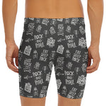 Rock And Roll Music Pattern Print Men's Long Boxer Briefs