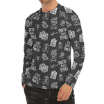 Rock And Roll Music Pattern Print Men's Long Sleeve Rash Guard