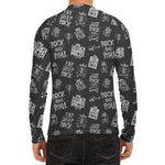 Rock And Roll Music Pattern Print Men's Long Sleeve Rash Guard
