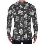 Rock And Roll Music Pattern Print Men's Long Sleeve T-Shirt