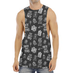 Rock And Roll Music Pattern Print Men's Muscle Tank Top