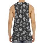 Rock And Roll Music Pattern Print Men's Muscle Tank Top