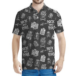 Rock And Roll Music Pattern Print Men's Polo Shirt