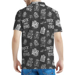 Rock And Roll Music Pattern Print Men's Polo Shirt