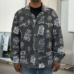 Rock And Roll Music Pattern Print Men's Shirt Jacket