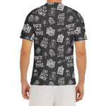 Rock And Roll Music Pattern Print Men's Short Sleeve Rash Guard