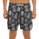 Rock And Roll Music Pattern Print Men's Split Running Shorts