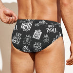 Rock And Roll Music Pattern Print Men's Swim Briefs