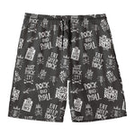 Rock And Roll Music Pattern Print Men's Swim Trunks