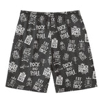 Rock And Roll Music Pattern Print Men's Swim Trunks